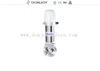Vannes papillon pneumatiques de bride de catégorie sanitaire temporaire du double SUS304 d'acier inoxydable de FDA avec le contrôleur pour la nourriture