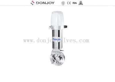 FDA Stainless steel SUS304 double acting sanitary grade pneumatic clamp butterfly valves with controller for food