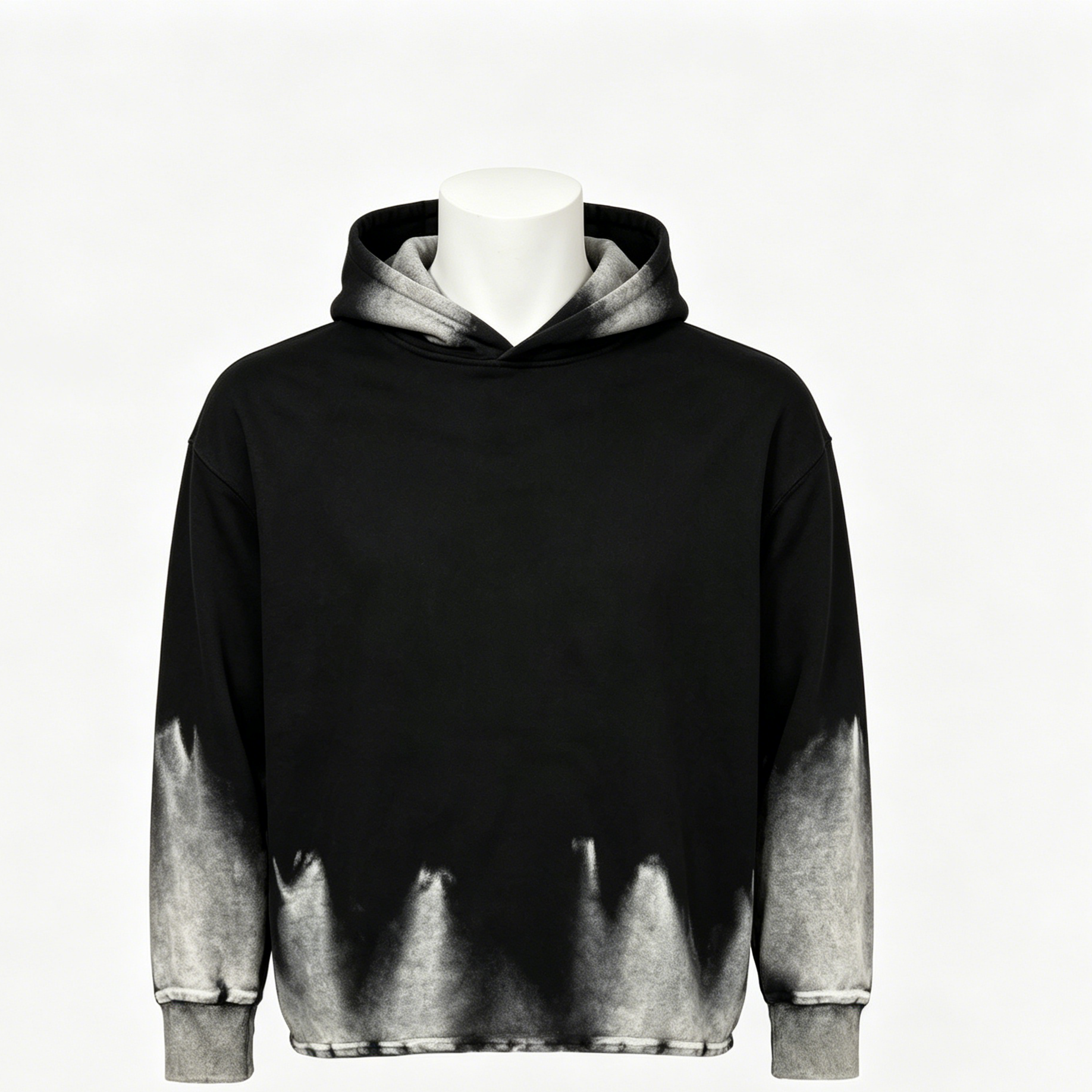 Custom Stone Wash Hoodies Drawstring Free Spray Wash Hoodie 450g