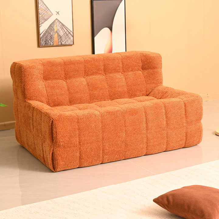 Custom Modern Loveseat Waffle Weave Rectangle Corner Sofa Modular Sponge Sofa Couch Eco-Friendly Sofa Bed Villa Living Room