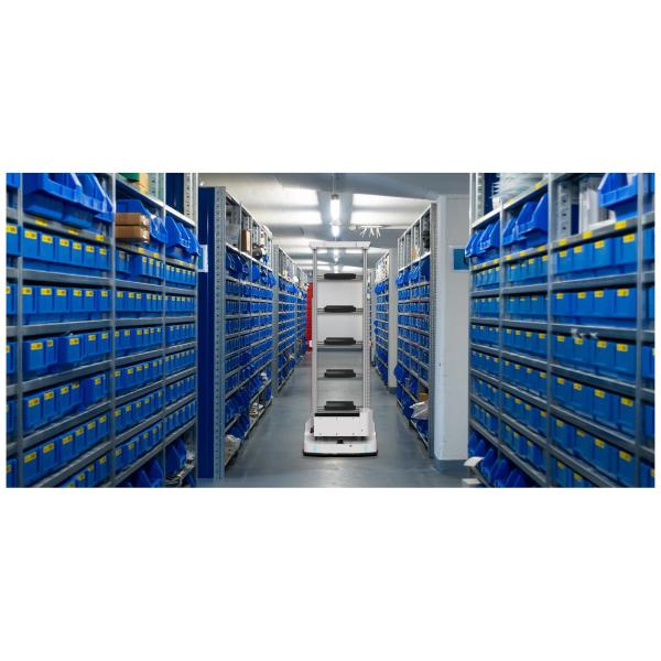 AGV Автоматизированное управляемое транспортное средство Легкая нагрузка 30 кг Материальная коробка AGV Дифференциальный привод Телескопический клип Подъемная высота 2 м