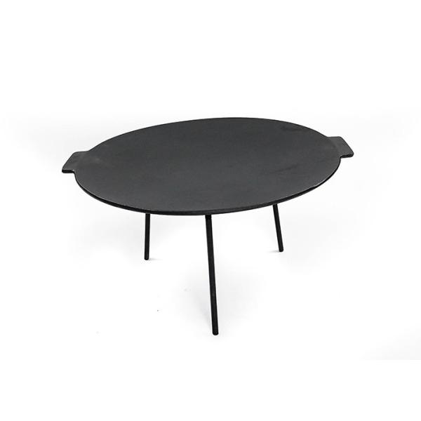 гриль литого железа 5.5kg 44cm Griddle не лоток гриля ручки с 3 ногами
