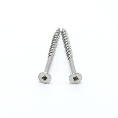 A4 316 SS Stainless Square Drive Composite Decking Screws Ribs Countersunk Head