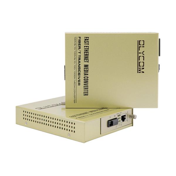 Single Core Fiber Ethernet Media Converter Unmanaged WDM 1310/1550nm 220V AC Input