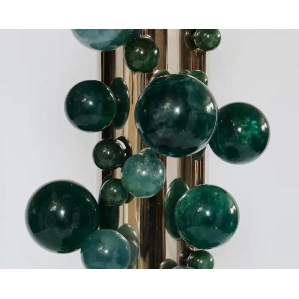 Luxury Round Crystal Bubble Stainless Steel Wall Lamp For Star Hotel Lighting Decor