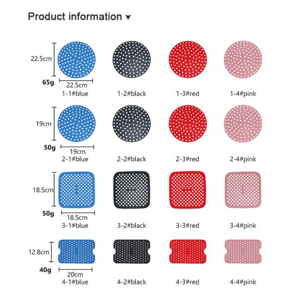 Набор Kitchenware силикона качества еды, теплостойкая циновка силикона Fryer воздуха