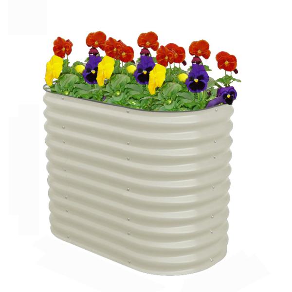 Planting Oval Galvanized Steel Raised Garden Bed Kit 32 Inch For Gardening Outdoor 3.4*2*1.4 Ft