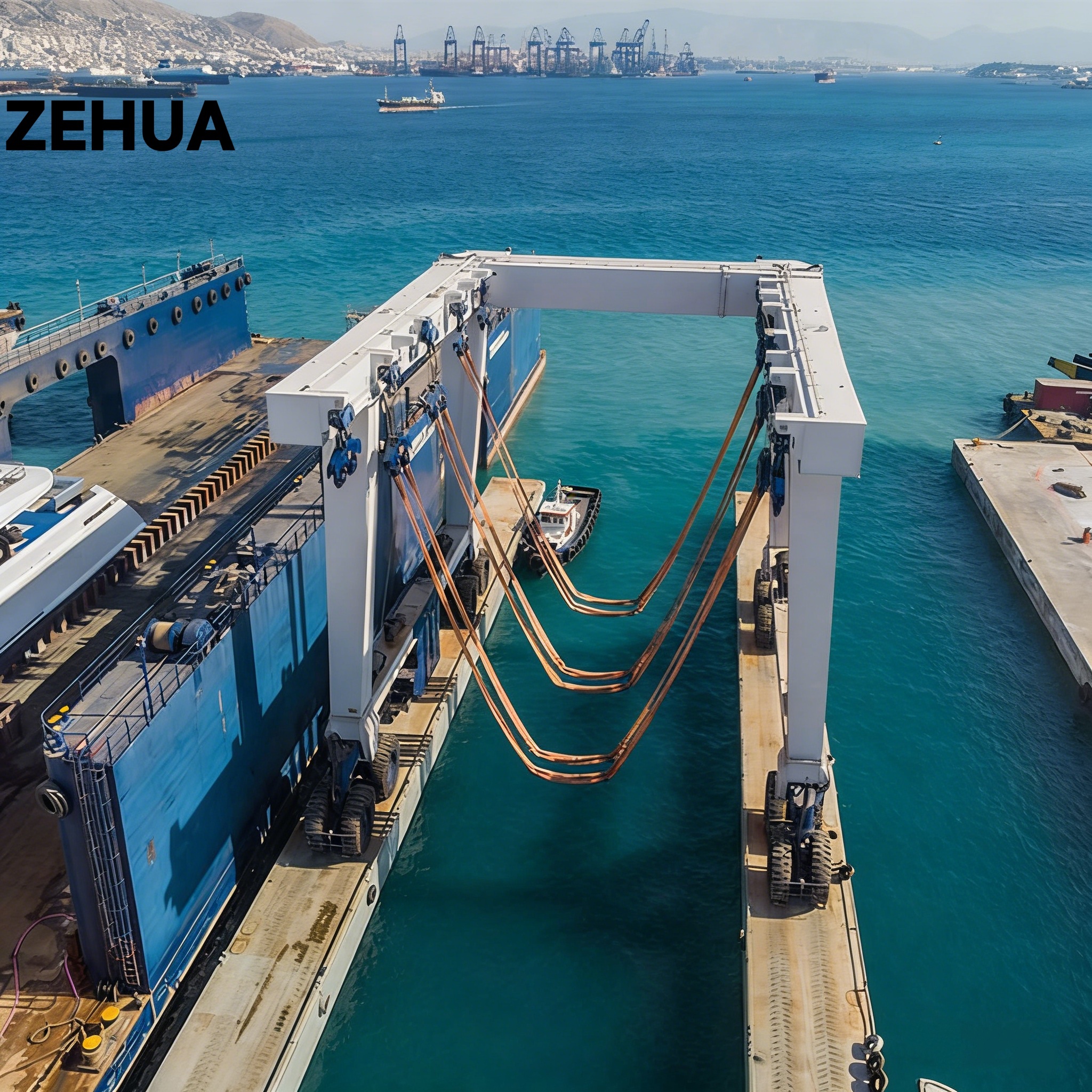Shipyard Dock 20t 40t Boat Vessel Lift Crane Electric Lifting Crane 300 Ton Crane Price