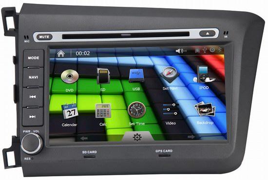 8 Inch 2012 Honda Civic Car Radio with HD Digital touch Screen mp3 mp4 player OCB-8631