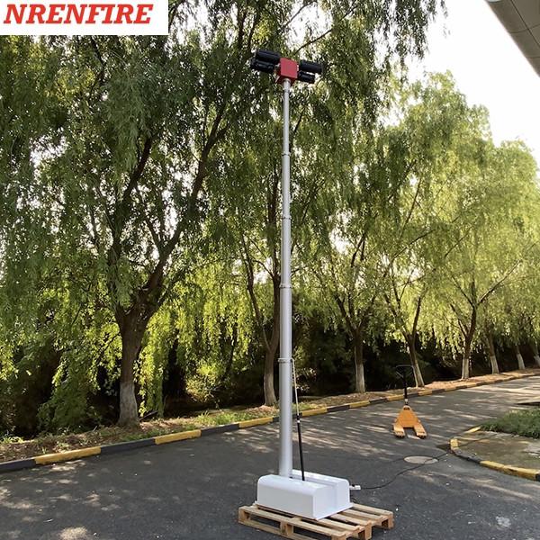 4x120W LED lamps mounted roof mast light 4.5m pneumatic telescopic mast, vehicle roof mount mast light tower
