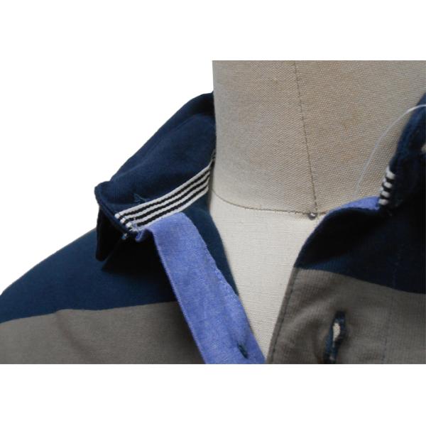 Colorful Mens Long Sleeve Striped Polo Shirts , 2 Piece Collar Mens Knitted Polo Tops