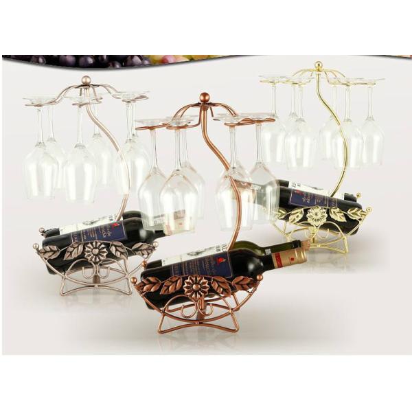 Bronze H43.5cm Wine Glass Upside Down Holder , 1.2kg Upside Down Glass Rack