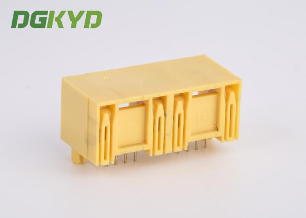 KRJ-56S1X2WDWKNL Side Entry Yellow Plastic Housing 2 Port RJ45 Network Jack