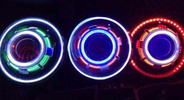 Jeep Wrangler HeadLights LED 7 HeadLamp Head Lights 7 COB angel eye headlight round hid halo head light for JK