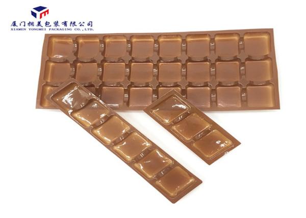 Brown Color Plastic Retail Packaging Boxes Vacuumformed PET Tray Pack Chocolates