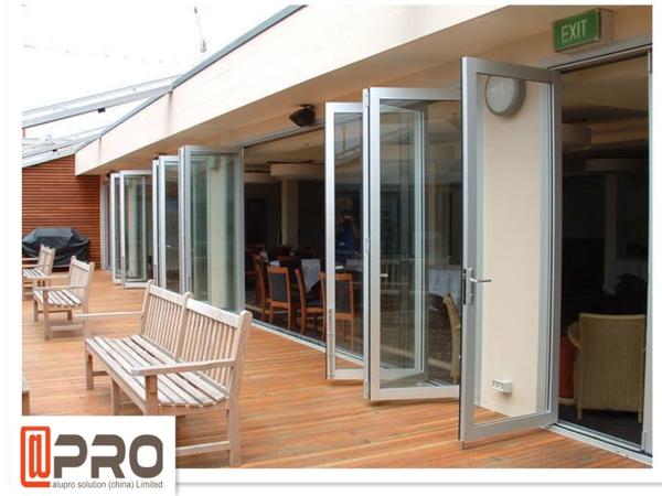 Australian Standard Aluminium Side Opening Door Single / Double Glazing Aluminum Frame Glass Bifold Door frameless bifol