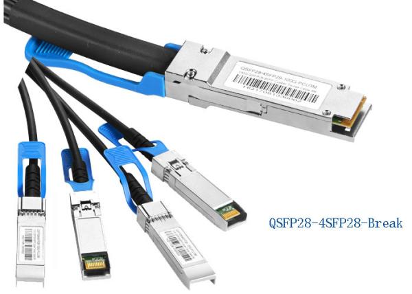 100G QSFP28 a 4SFP28 dirigem o cabo 1M do PCC da fuga de (DAC) 100G do cabo do anexo