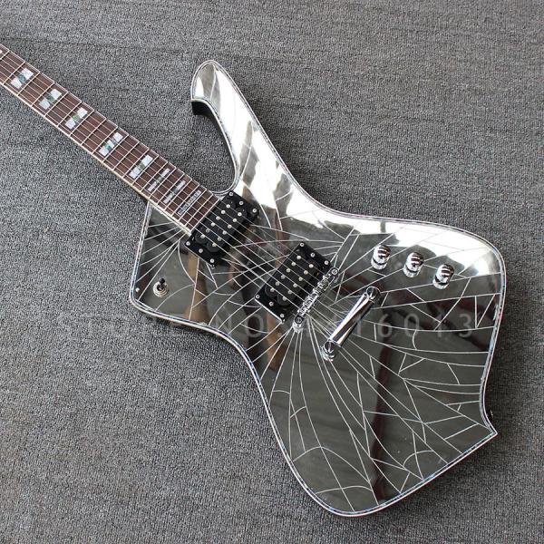 Custom Purple Gold Sliver Cracked Mirror ICEMAN Stanley Electric Guitar Abalone & Cream Body Binding Guitar