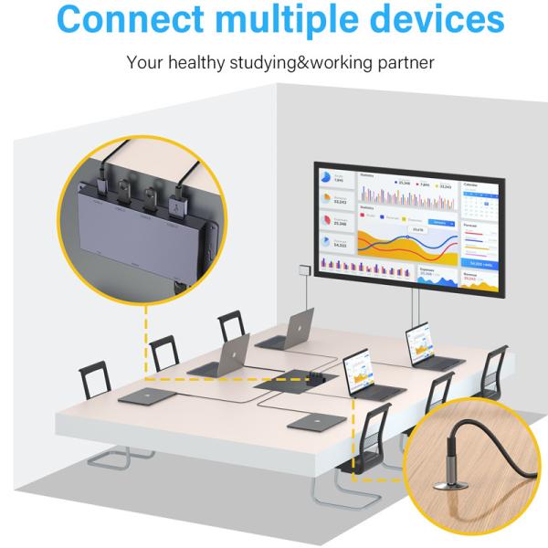 Hub USB-C pour système de conférence avec prise de bureau 2 en 1
