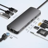 Station USB 3.0 Hub USB C Smart Adapter / Hub de carte mémoire avec une vitesse de transfert de données de 5 Gbps