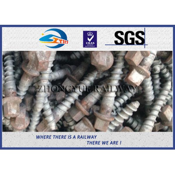Track Hex Head Railway Sleeper Screws , Square Head Screw Spike