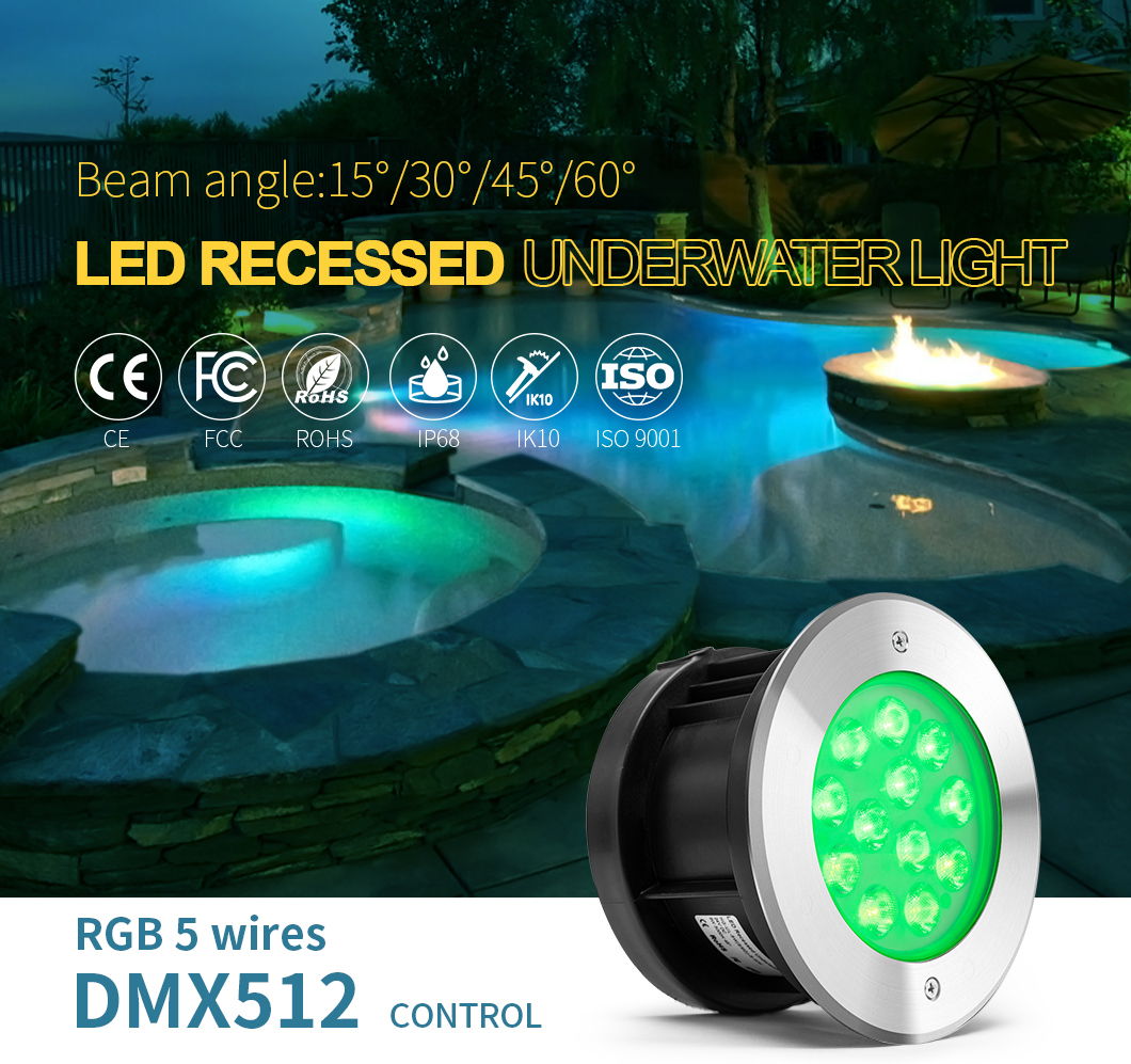 Управление приведенное RGB 9W светов 380LM DMX512 VDE резиновое водоустойчивое подводное