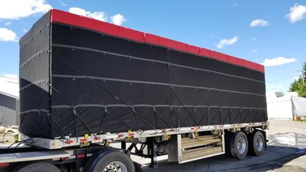 Heavy Duty Waterproof PVC Truck Cover For Flatbed Trucks With 6 Foot Drop Lumber Tarps