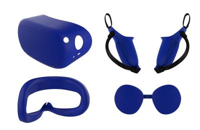 VR Accessories Set For Oculus Quest 2 - Silicone Face Cover, Controller Grips, VR Shell, Lens Cover