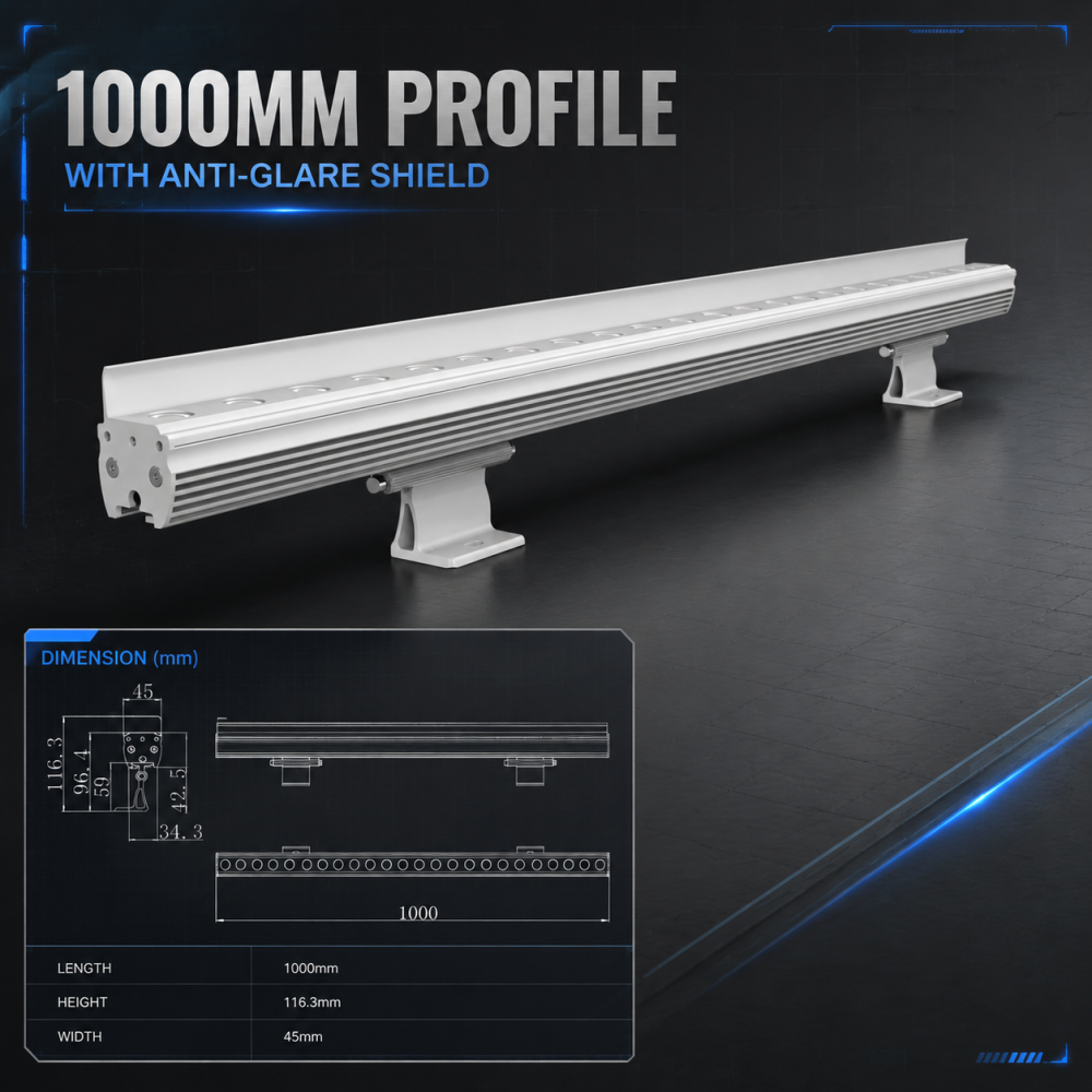 24W Outdoor LED Wall Washer Lights DC24V IP67 Linear Facade Lighting For Buildings Bridges
