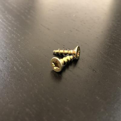 O zinco amarelo de 15MM a cruz de aço chapeada que Recessed o cartão principal escareado parafusa para a madeira