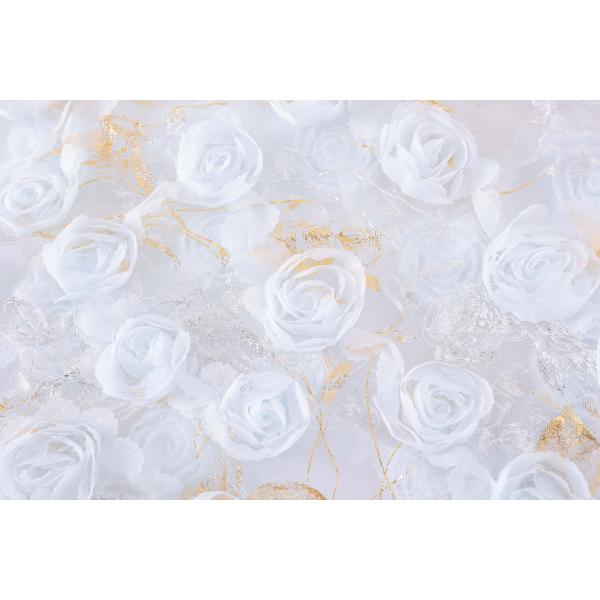 100 Polyester Rose Ribbon Embroidery White Wedding Laces Fabric for Womens Clothing Dresses Dancewear