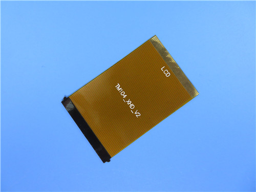 Однослойный PCB гибкого трубопровода построенный на polyimide 1oz с укреплением polyimide для соединителя LCD