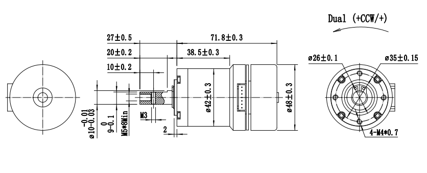 FT-42PGM4818 BL Motor High Torque Silent 12v 24v Mini Low Speed Rpm Planetary Gear Brushless Motor