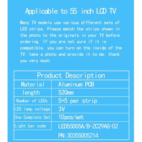 LS55A51 LS55M31 XiaoMi Заднего света LU55J51 LU55C51 LS55H610X LED55D05A/B-ZC29AG-02
