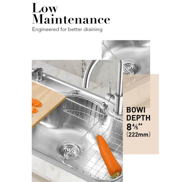 0.9mm Thick Top Mount Kitchen Sink , 20 Gauge Stainless Steel Single Basin