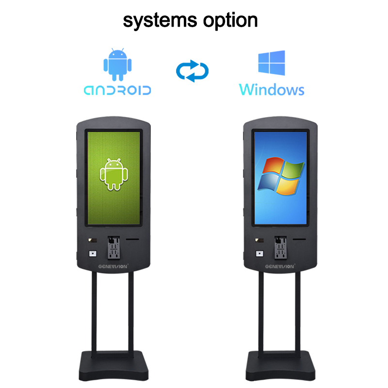 32 Inch Capacitive Touch Screen Self Service Kiosk with QR Code Scanner for Restaurant Ordering and Payment