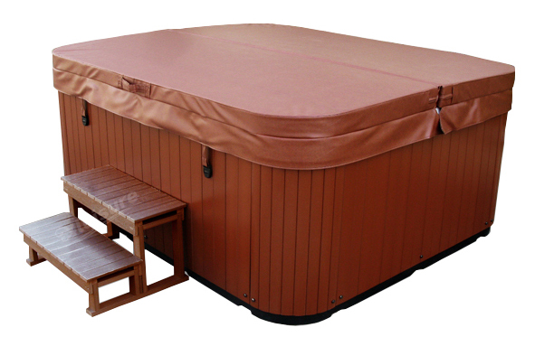 Прогулка спа ПС современного на открытом воздухе выскальзывания шагов спа джакузи не- составная - в шаге