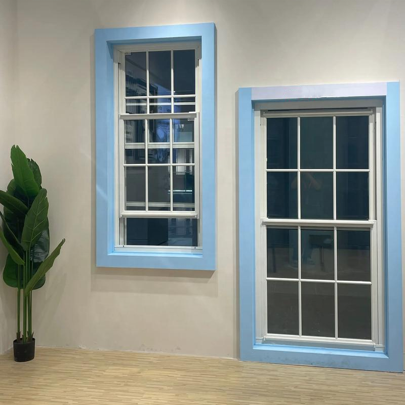 Customized Double Hung Aluminum Alloy Vertical Sliding Soundproofing Window 5mm+20Argon+5mm Double Glass Dust-Proof Easy Clean