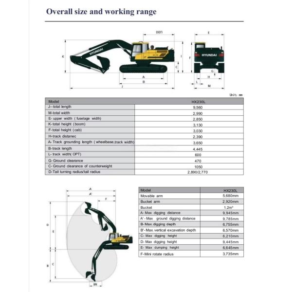 Moving Type Korea Hyundai Excavator HX230 Jindongyu Machinery
