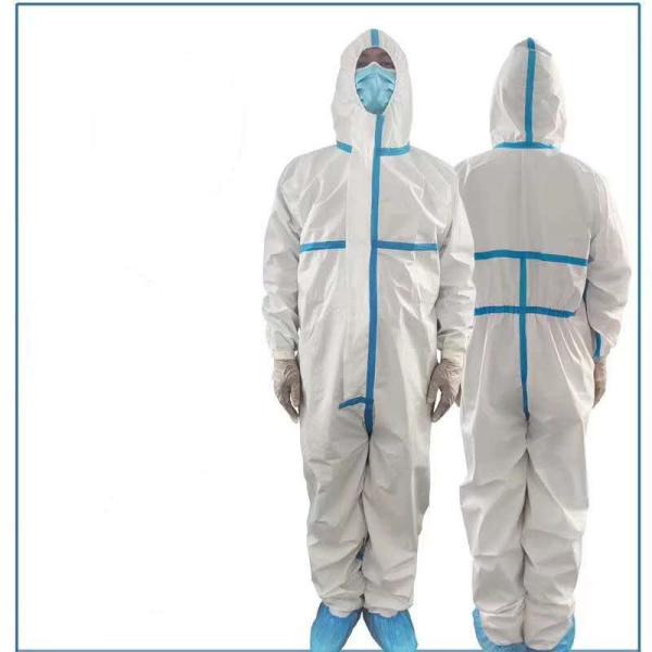 PP Fabric Medical Disposable Protective Suit Customized Size Fluid Resistant