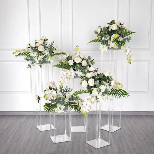 Wholesale Square Acrylic Flower Stand for Wedding Event Centerpieces Decoration