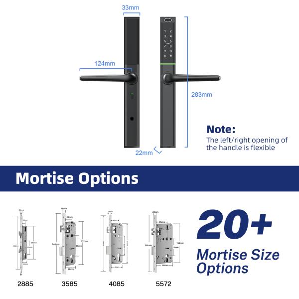 Liliwise Wifi Impermeable Cerradura de entrada electrónica sin llave Cerradura de puerta de aluminio Cerradura de puerta inteligente digital ultra delgada
