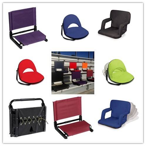 Blue Steel Pipe Portable Folding Stadium Chair Backpack Stadium Seat Cushion