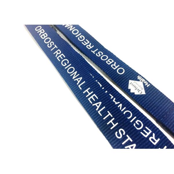Deep Blue Requested Breakaway Neck Lanyards , Screen Printed Lanyards For Women