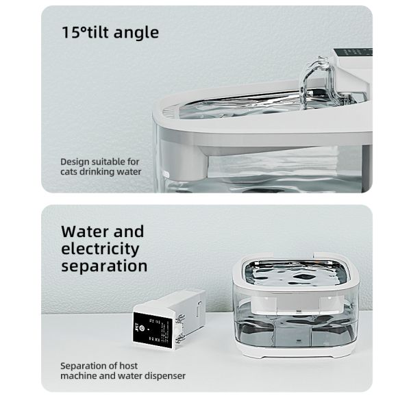 Eco-Friendly Large Capacity Wireless Smart Pet Water Fountain with 304 Stainless Steel & PC Automatic for Cats & Dogs Indoor Use