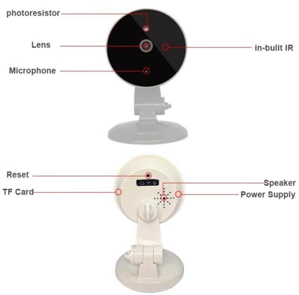 Wireless WiFi IP Vr Camera with 360 Degree 720P 960p APP Home Security Fisheye Camera