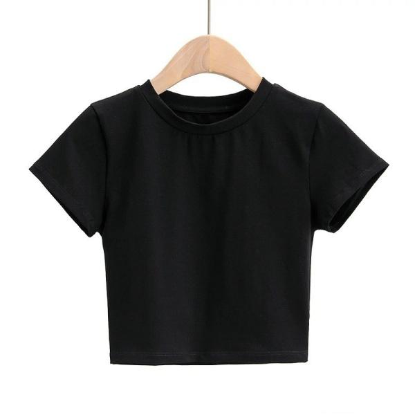 Logotipo gráfico impresso por encomenda T-shirt sexy de algodão espandêx cortado para Y2k Fashion