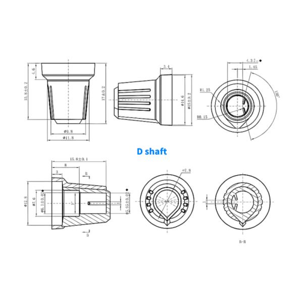 AG2 Пластмассовый потенциометр Кнопка 15X17MM WH148 Кнопка Диаметр 6 мм Кап.