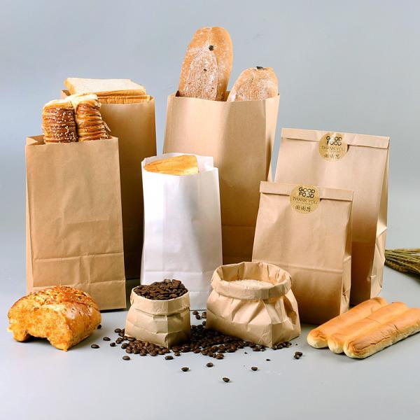 Papeterie Kraft brune résistante à la graisse Sacs d'emballage alimentaire Pain pâtisserie sacs en vrac