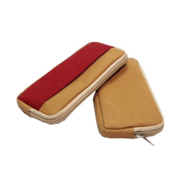 Factory Manufacture recycle washable kraft paper zip clutch bag travel organizer bag